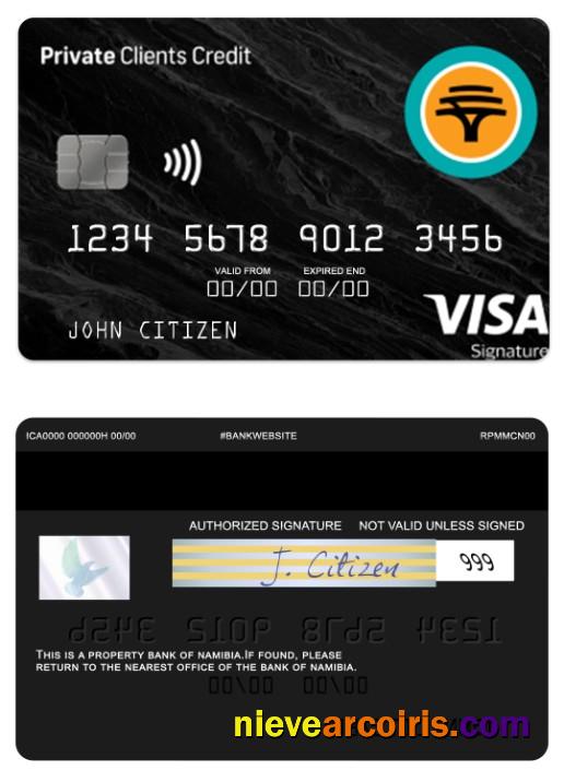 Namibia First National Bank private clients credit visa signature